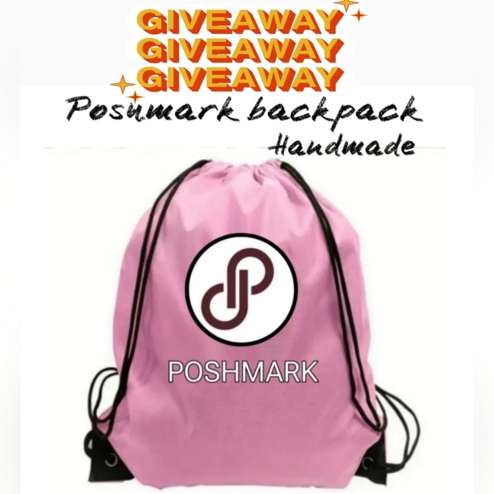 🎁TODAYS LIVE SHOW GIVEAWAY🎁 ‼️ NWT POSHMARK BACKPACK STRINGBAG. HANDMADE